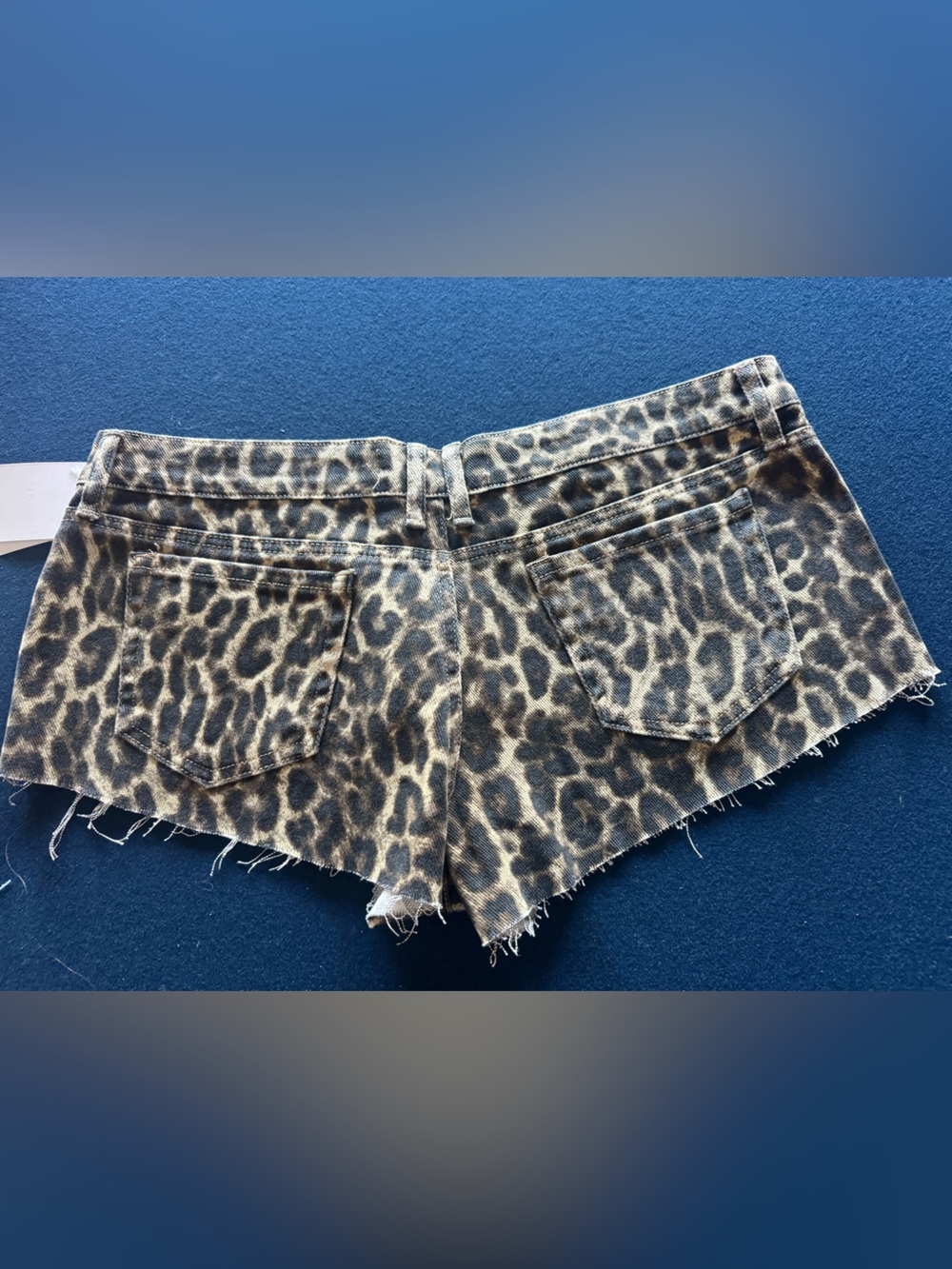 Seven7 Leopard Print Denim Cutoff Shorts - Brown & Black